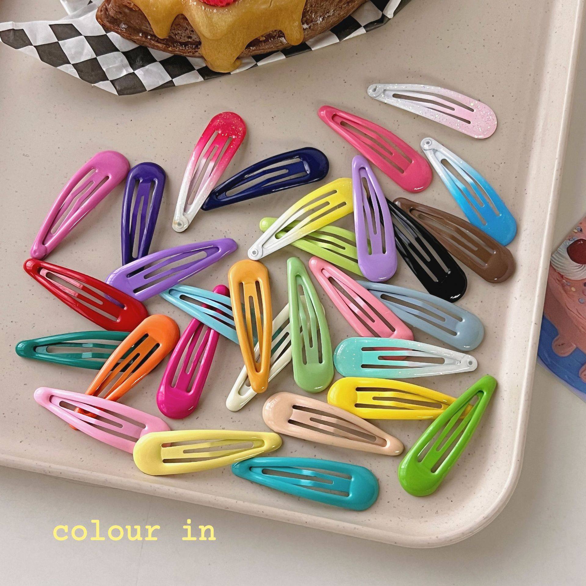 春节小礼品日系可爱发水发夹软萌原宿水滴BB夹马卡龙果冻糖果碎发