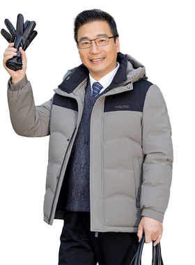 惠绅冬装脱卸领休闲保暖羽绒服