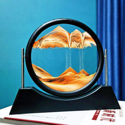 3d流沙画摆件客厅办公室桌面装饰创意艺术沙漏摆放可旋转生日礼物