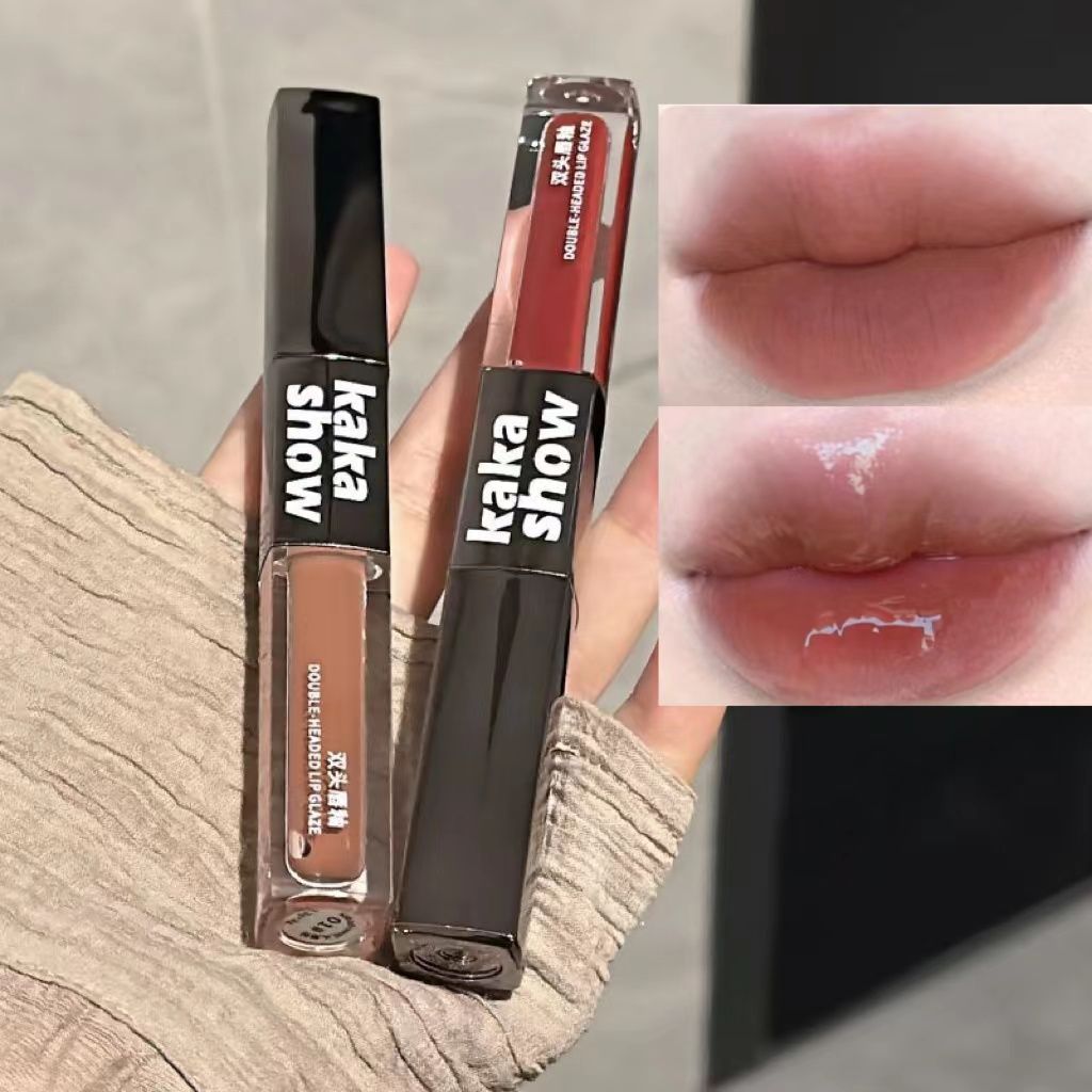 双头唇釉~镜面水光哑光雾面不掉色玻璃嘟嘟唇蜜学生素颜显白口红