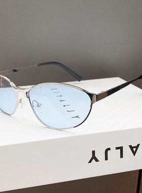 复古美式猫眼蓝色墨镜女Y2k时尚辣妹凹造型高颜值防紫外线太阳镜