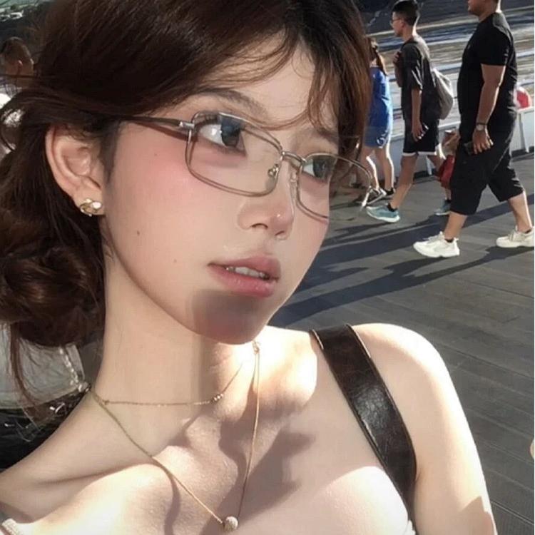 复古方形清冷感金属银色眼镜斯文败类小窄框素颜眼镜框近视女度数