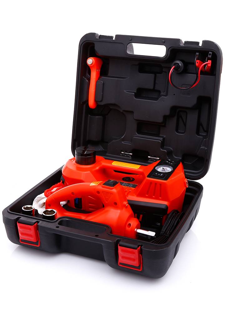 小汽车用5吨电动液压千斤顶12v车载多用途换胎充气泵越野工具套装