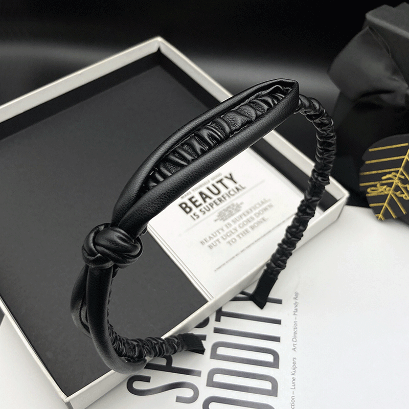 临嫣发箍PU皮小众风蝴蝶结