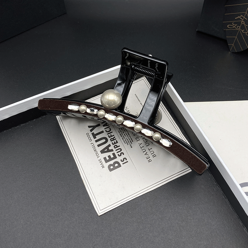 2025网红新款植绒镶钻发卡发夹女超大号一字后脑勺盘发抓夹头饰,饰品/流行首饰/时尚饰品新,发饰,淘宝优惠券,粉丝福利购,淘宝优惠卷