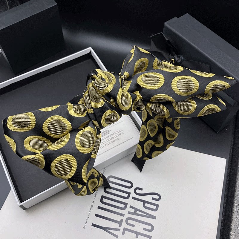 欧美风时尚洋气大蝴蝶结发卡发箍女成人高颅顶外出逛街压发头箍