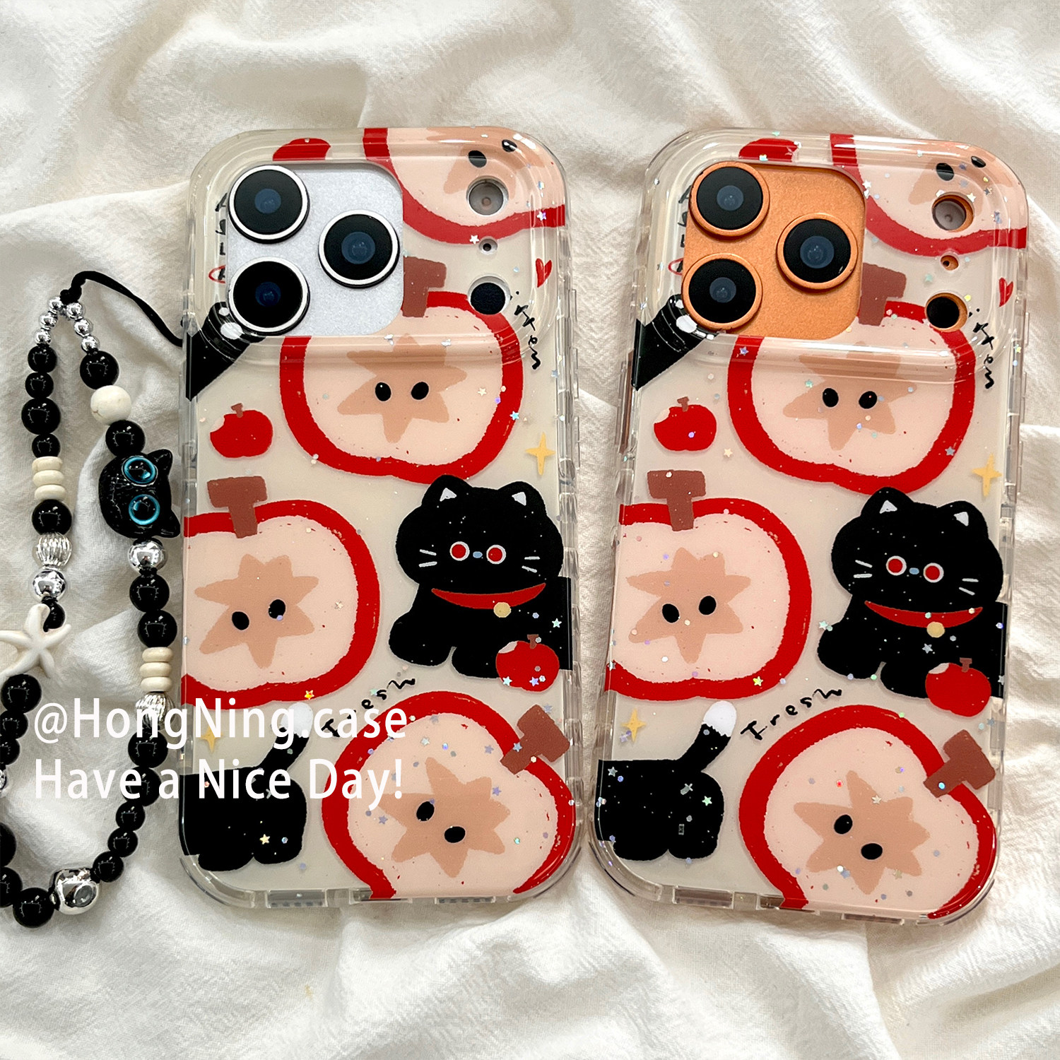 趣味可爱卡通黑猫适用iPhone17ProMax手机壳带链条韩风苹果16pro新款15PRO女款小众13硅胶14防摔全包保护套软,3C数码配件,手机保护套/壳,淘宝优惠券,粉丝福利购,淘宝优惠卷