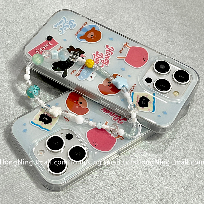 趣味可爱卡通带链条适用苹果16ProMax手机壳双层创意iPhone13新款16pro小众女款14防摔15PRO硅胶全包保护套软