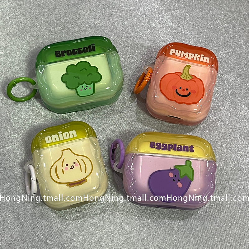趣味可爱蔬菜情侣适用新三代airpods4代保护套女新款苹果蓝牙无线耳机壳1/2代硅胶软airpodspro二代简约小众