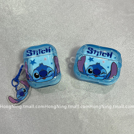 卡通可爱史迪仔适用新三代airpods4保护套新款苹果蓝牙无线耳机壳1/2代airpodspro二代防摔网红全包男生简约