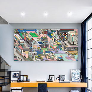 未来城市彼得贾德森潮流版画现代简约客厅装饰画沙发背景抽象挂画