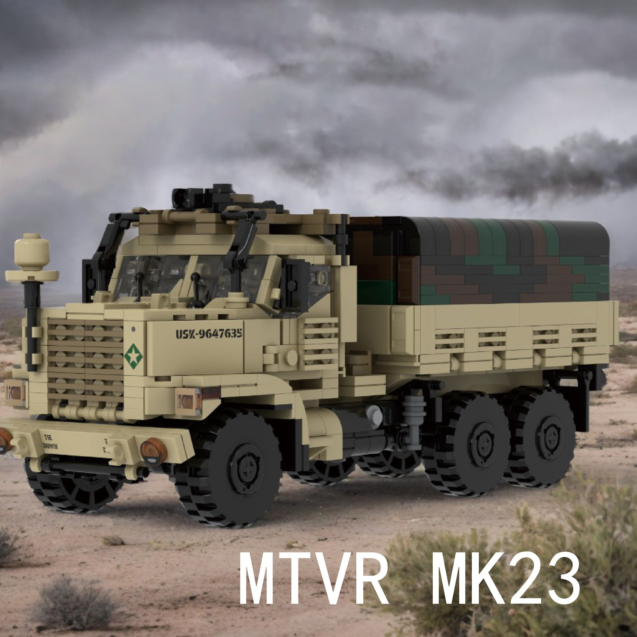 蜂芮原创积木MTVR战术卡车甲车原创塑料拼插类男女拼装特殊通用