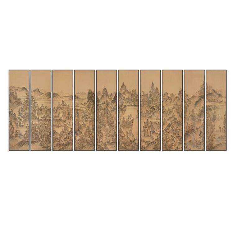 酒店大堂山水风景多幅挂画新中式客厅意境感壁画别墅区档装饰画