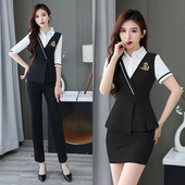 美容师工衣性感气质spa足道技师服套装 2023夏收腰推拿洗浴工作服