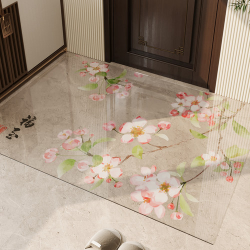 入户门地垫玄关进门防滑脚垫透明软玻璃可裁剪地毯耐脏除尘门垫子