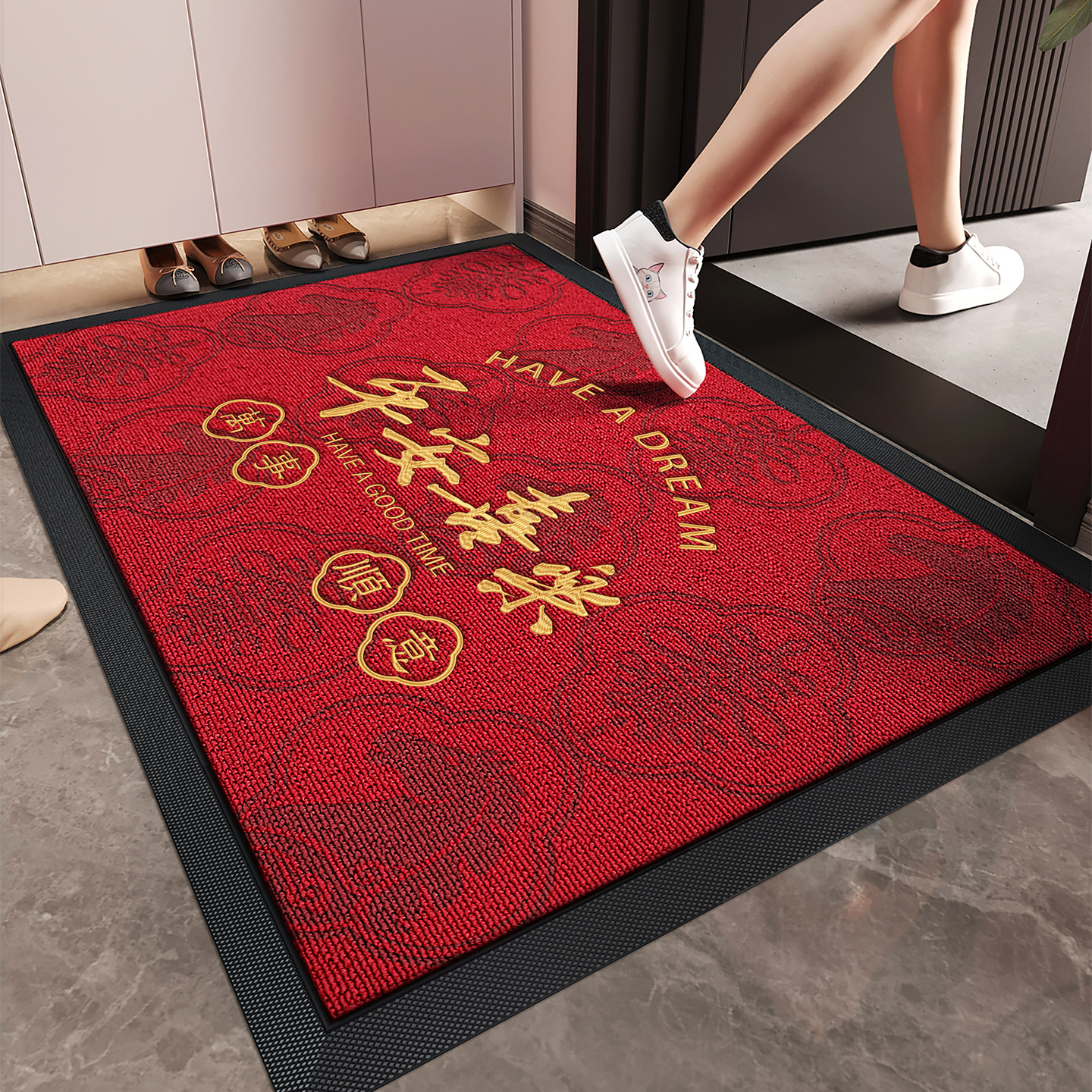 马年入户门地垫红色玄关进门脚垫大门口防滑地毯耐脏除尘定制门垫,居家布艺,入户地垫,淘宝优惠券,粉丝福利购,淘宝优惠卷