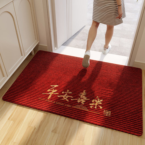 入户门地垫红色大门口进门防滑脚垫室外耐脏除尘门垫玄关地毯定制