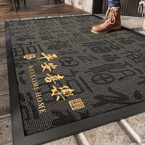 灰色高端入户门地垫大门口防滑脚垫耐脏除尘家用地毯别墅进门门垫