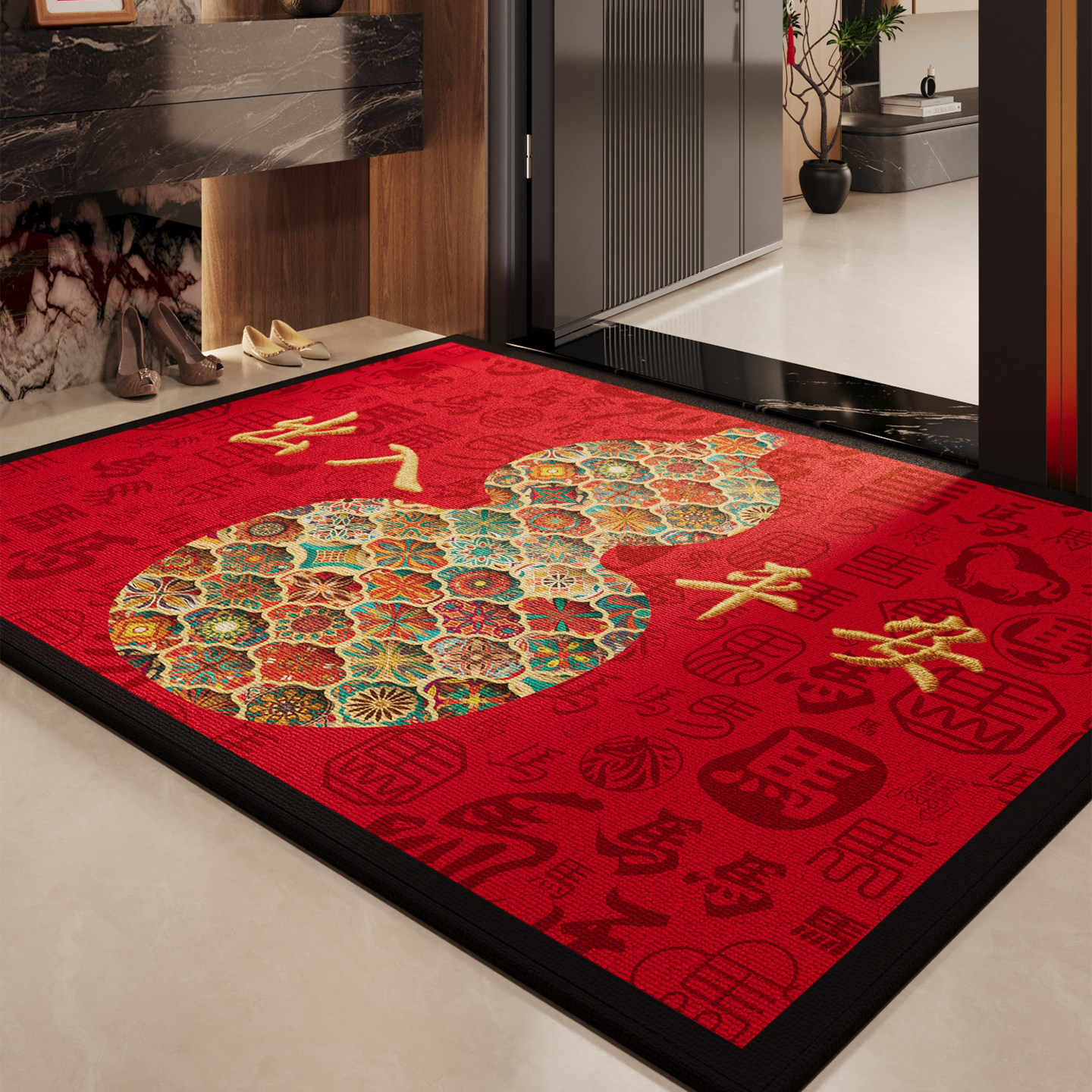 入户门地垫新年耐脏耐磨2026新款防滑脚垫玄关喜庆除尘高级感地毯,居家布艺,入户地垫,淘宝优惠券,粉丝福利购,淘宝优惠卷