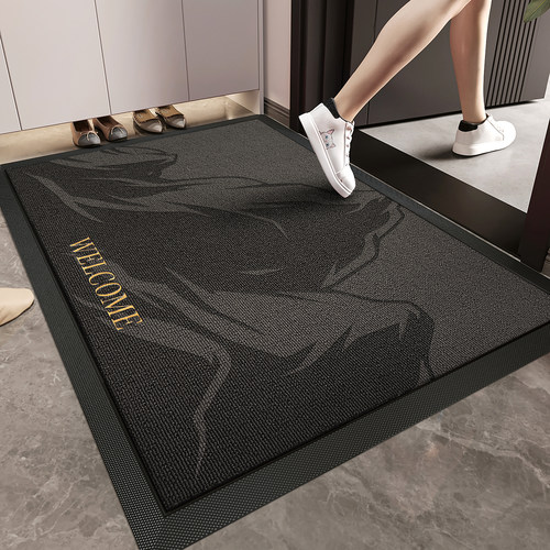 灰色轻奢入户门地垫大门口防滑脚垫耐脏除尘免洗家用玄关地毯门垫