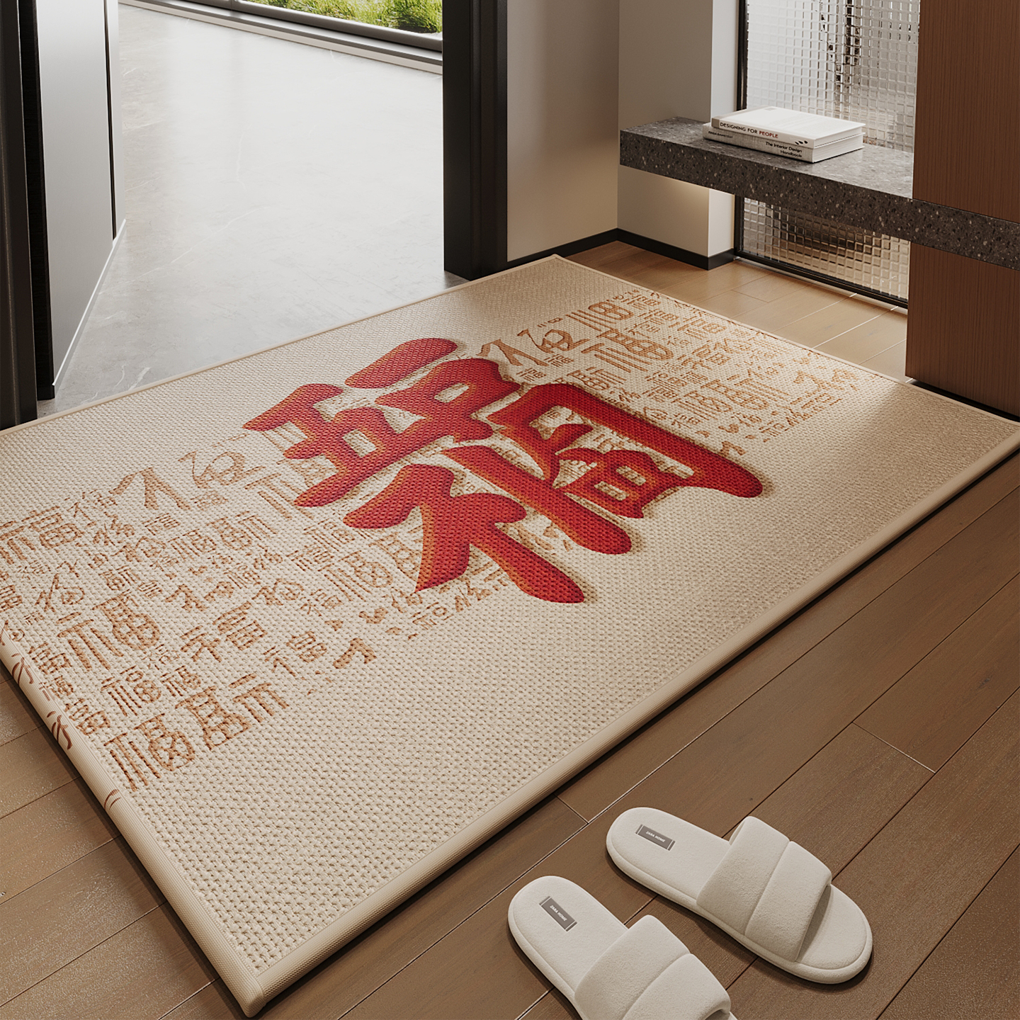 入户门地垫仿编织纹轻奢高级感