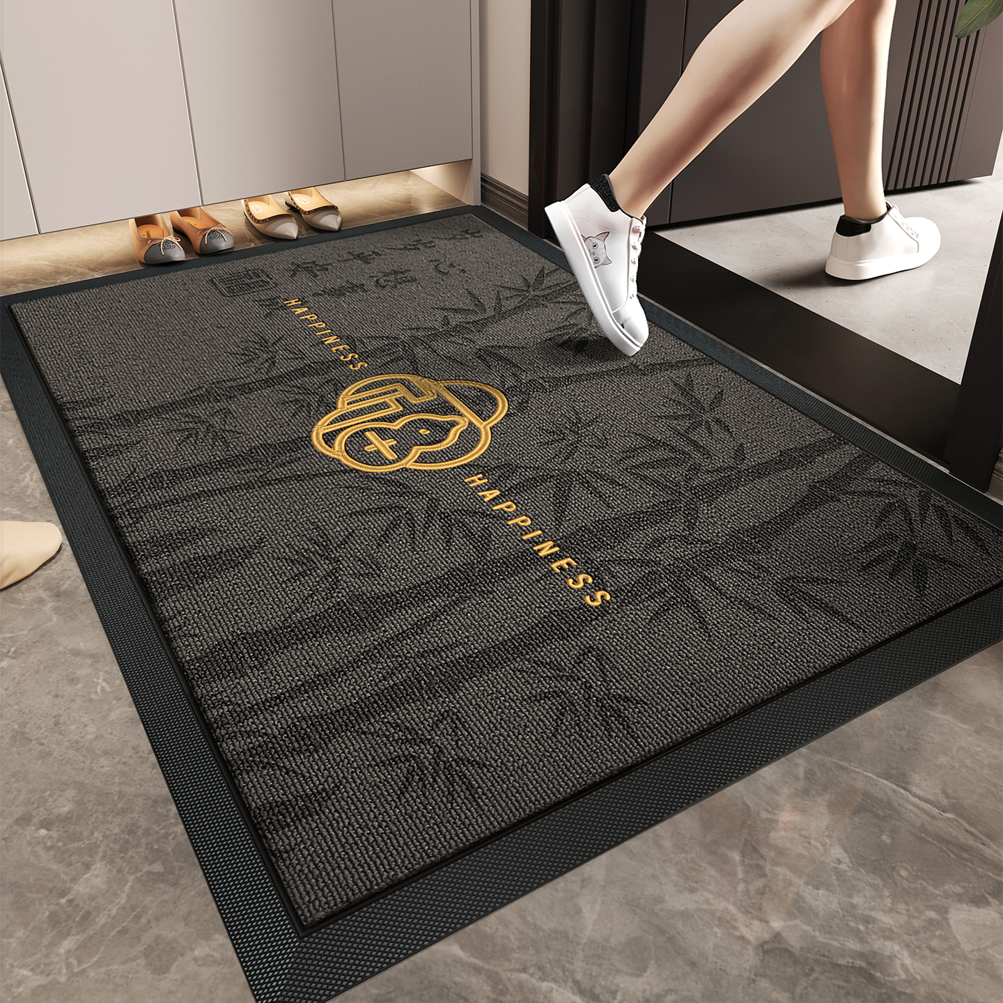 灰色入户地垫防滑蹭土除尘玄关