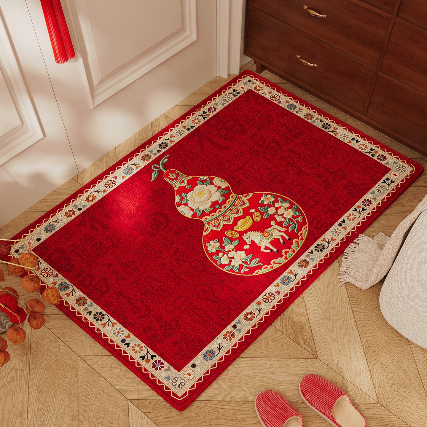 玄关大门口门垫入户门地垫防滑脚垫喜庆轻奢高级感耐磨可裁剪地毯,居家布艺,入户地垫,淘宝优惠券,粉丝福利购,淘宝优惠卷