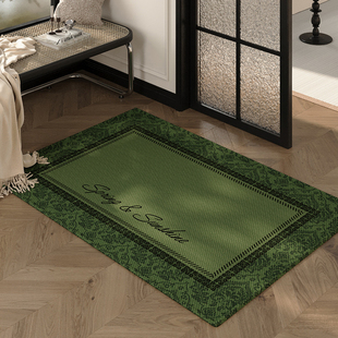 地垫入户门垫绿色复古玄关大门口进门脚垫防滑耐脏除尘门外门口垫