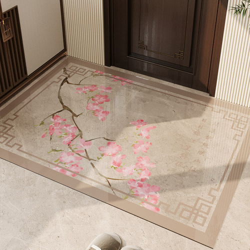 入户地垫透明软玻璃PVC防滑脚垫新中式大门口进门免洗高级感地毯