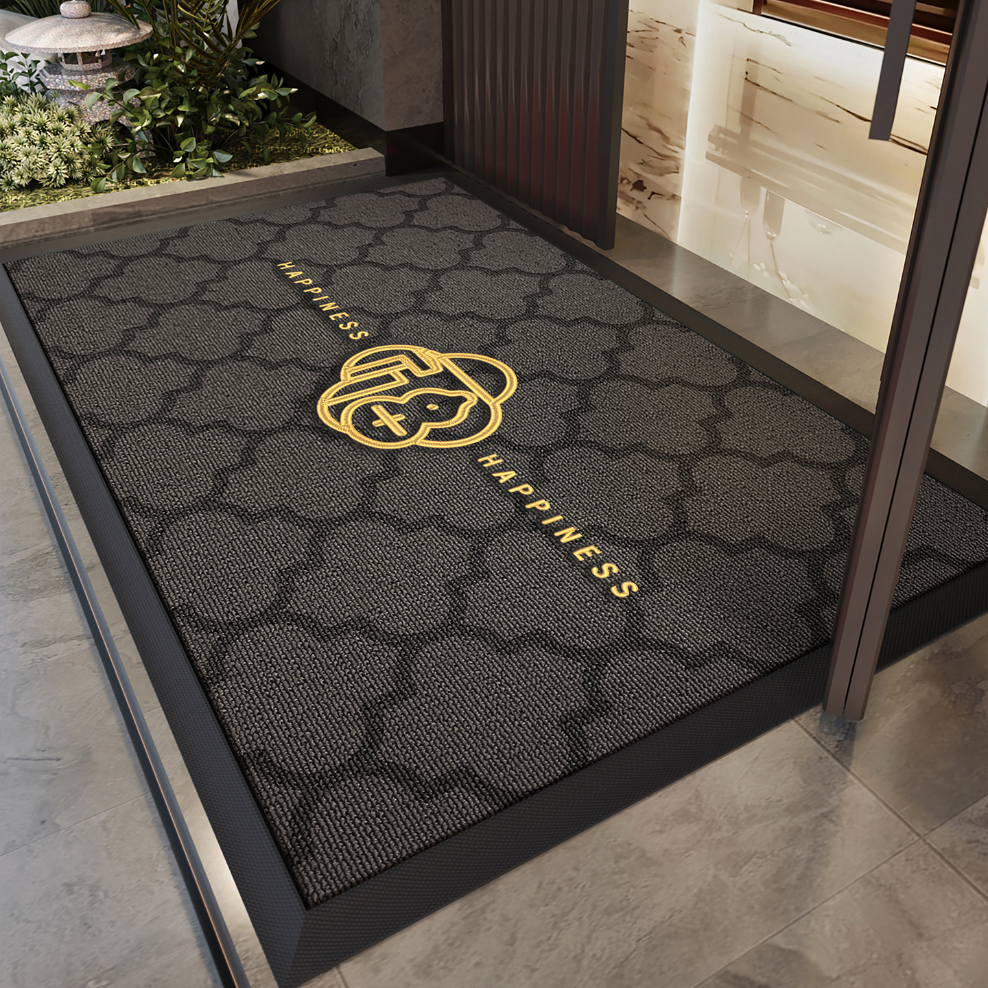 灰色入户门地垫别墅大门口进门防滑脚垫耐脏除尘地毯门外玄关门垫