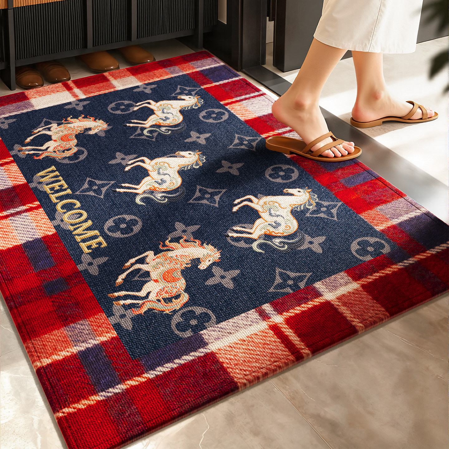 2026新款防滑脚垫玄关入户门地垫喜庆新年耐脏耐磨除尘高级感地毯,居家布艺,入户地垫,淘宝优惠券,粉丝福利购,淘宝优惠卷