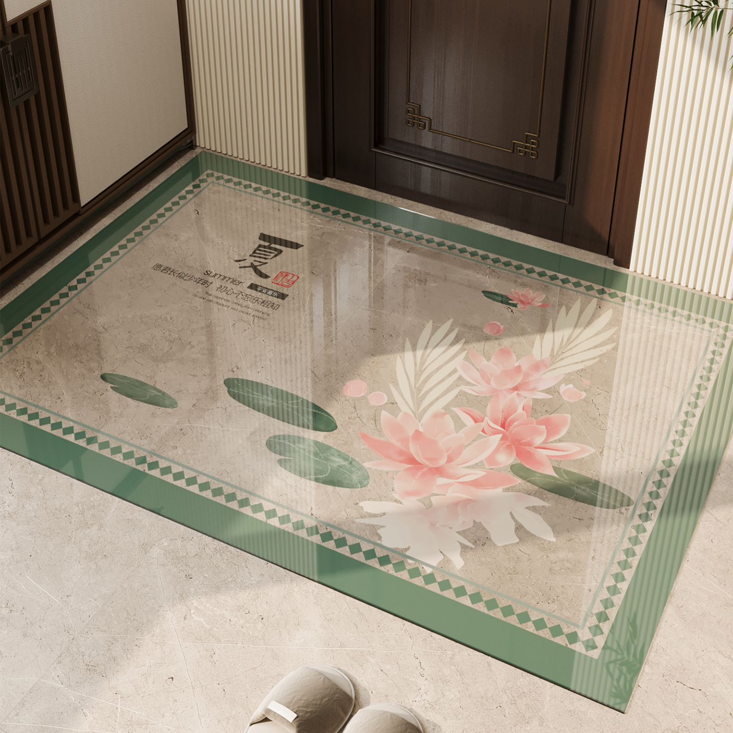 入户门地垫透明软玻璃防滑脚垫大门口进门耐脏除尘地毯可裁剪门垫