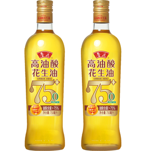 家用食用油礼品 5S物理压榨浓香纯正 鲁花高油酸花生油750ml 2瓶