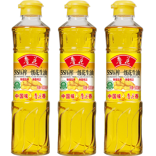 家用食用油 物理压榨 鲁花5S一级压榨花生油500ml 小瓶装