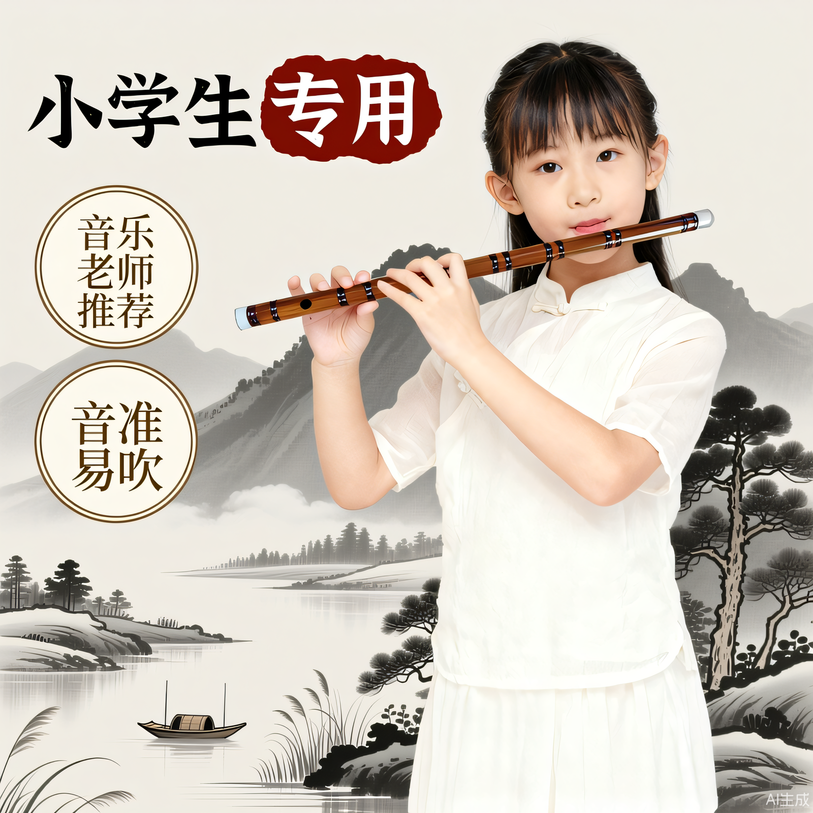 小学生专用笛子儿童G调短竹笛王建宏风雅宫初学入门演奏便携乐器