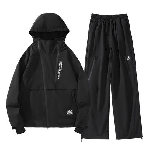 现货网红情侣款加厚保暖滑雪服套装女单板双板滑雪衣裤连帽