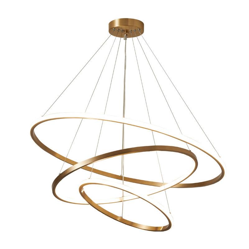 金简约餐厅吊灯圆形三圈客色厅吊线灯服艺装A0095咖啡厅术灯店具