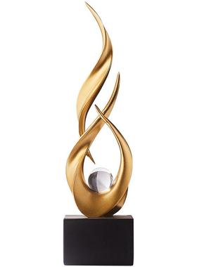 现代轻奢艺术风生水起摆件客厅软装饰品电视柜酒柜办公室玄关摆设