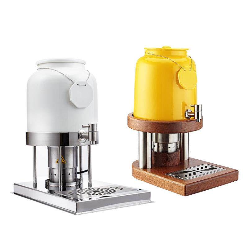 电加热陶瓷牛奶鼎酒店自助餐咖啡鼎饮料机可调温木座不锈钢果汁鼎,餐饮具,酒店餐具,淘宝优惠券,粉丝福利购,淘宝优惠卷