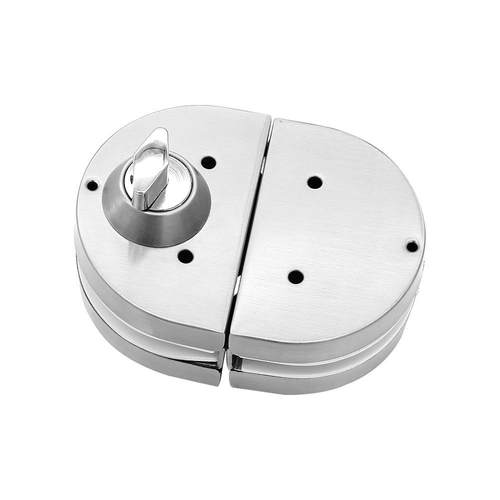 玻璃门锁双门无框锁免开孔商铺玻璃带旋钮推拉双开门锁具厂家