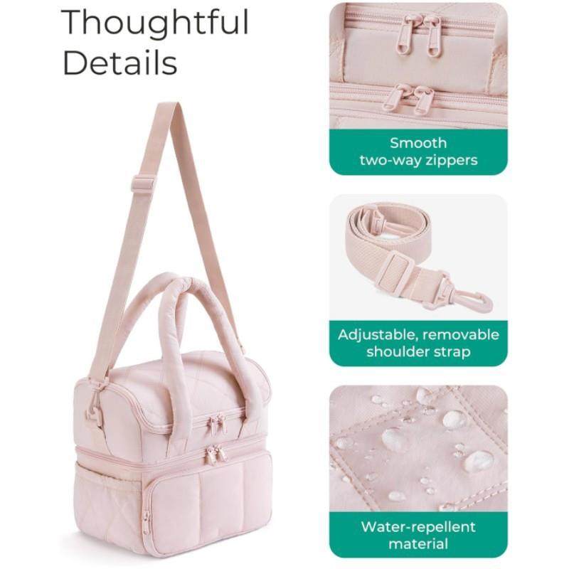 新款双层女士午餐包女手拎耐脏便当包外出露营野餐包防漏冰包,户外/登山/野营/旅行用品,冰包,淘宝优惠券,粉丝福利购,淘宝优惠卷