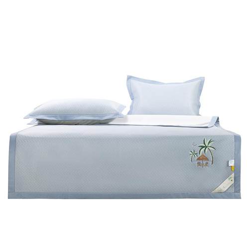 冰丝席三件套冰柠凉席套件刺绣清新风夏季凉感席子现货