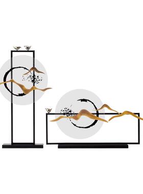 新中式工艺摆件金属亚克力客厅玄关酒柜博古架摆设样板间软装饰品