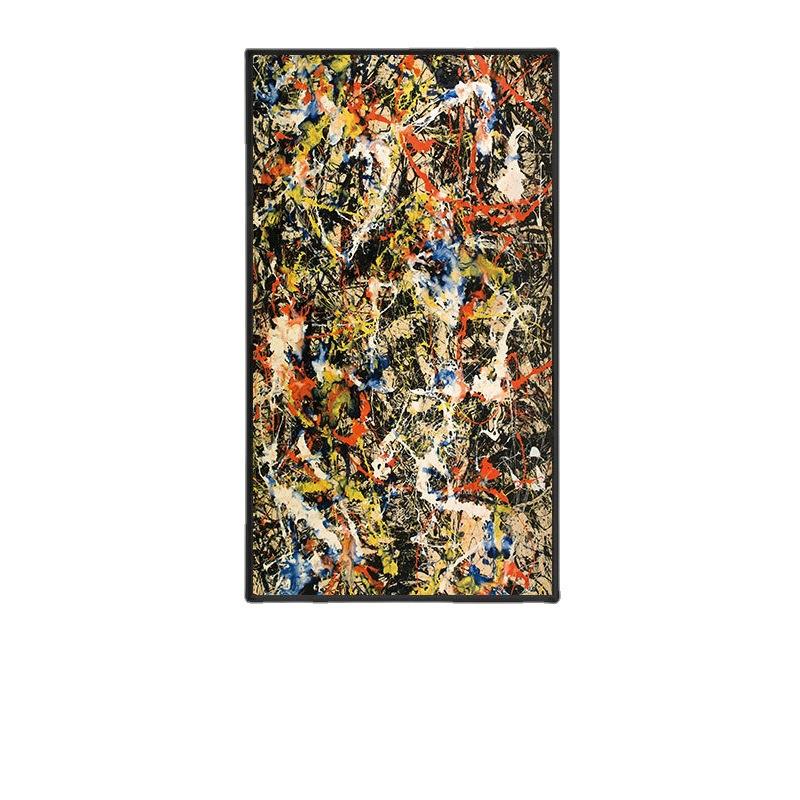 自由狂放派抽象艺术画工业风装饰画杰克逊波洛克泼墨油画玄关挂画