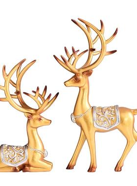 欧式软装摆件家居客厅酒柜创意装饰品现代房间电视柜饰品鹿摆设