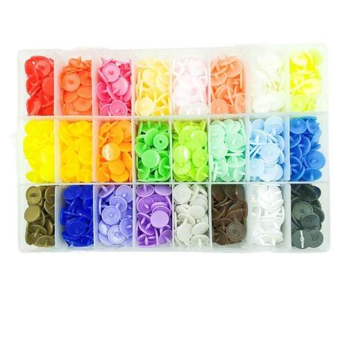 384套T5彩色扣子树脂四合扣套装+手压钳塑料按扣免缝儿童树脂纽扣