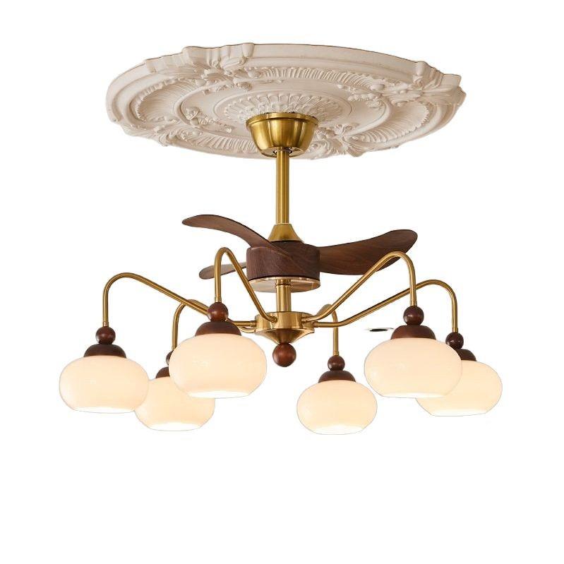 中古客厅无品牌/柿子风电扇风灯复古老上海餐厅吊灯全光谱新扇款