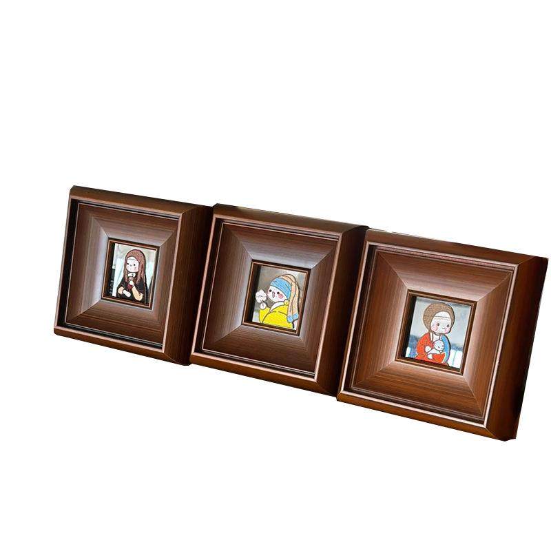 中古风实木画框定制复古a4油画外框装裱挂墙拼图相框空框装饰照片