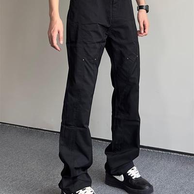 AHCN(志存高远)美式复古街头黑色微喇休闲裤百搭显瘦小众铆钉裤