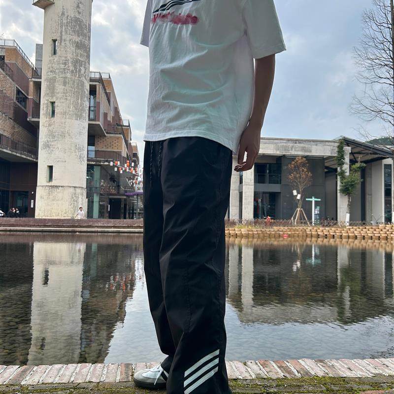 07QWER 春秋季美式冲锋裤男女直筒小众休闲裤学生潮ins
